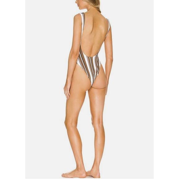 VITAMIN A Reese One Piecebrown - St Barth Stripe NWOT XS - Picture 3 of 6
